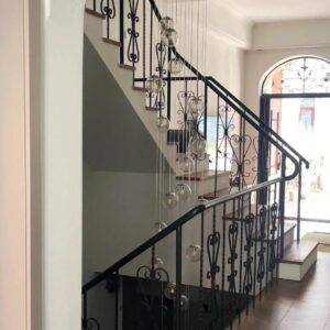 WTH5413 Modern Design Indoor Interior Stair Balcony Iron Magnesium Post Handrail Balustrades for Villa Handrails