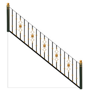 WTH5415 Custom Modern Style Wrought Iron Pillars Durable Stair Handrail for Villa Posts