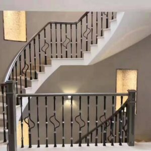 WTH5416 Modern Luxury Iron Stair Railings New Design Luxury Aluminum Post for Villa Durable Feature