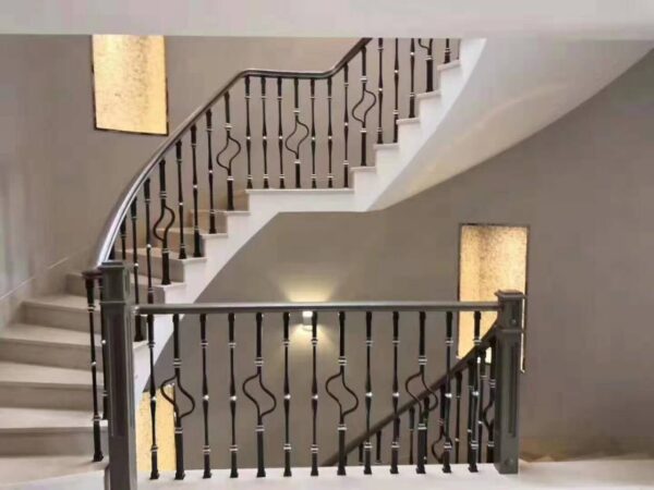 WTH5416 Modern Luxury Iron Stair Railings New Design Luxury Aluminum Post for Villa Durable Feature